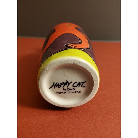 Happy Cat Dance Hand Painted Vintage Bud Vase - Picture 4 of 4